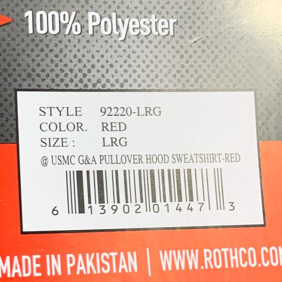 Rothco Red US Flag USMC Eagle Globe Anchor Concealed Carry Hoodie Men's Large - Picture 6 of 9